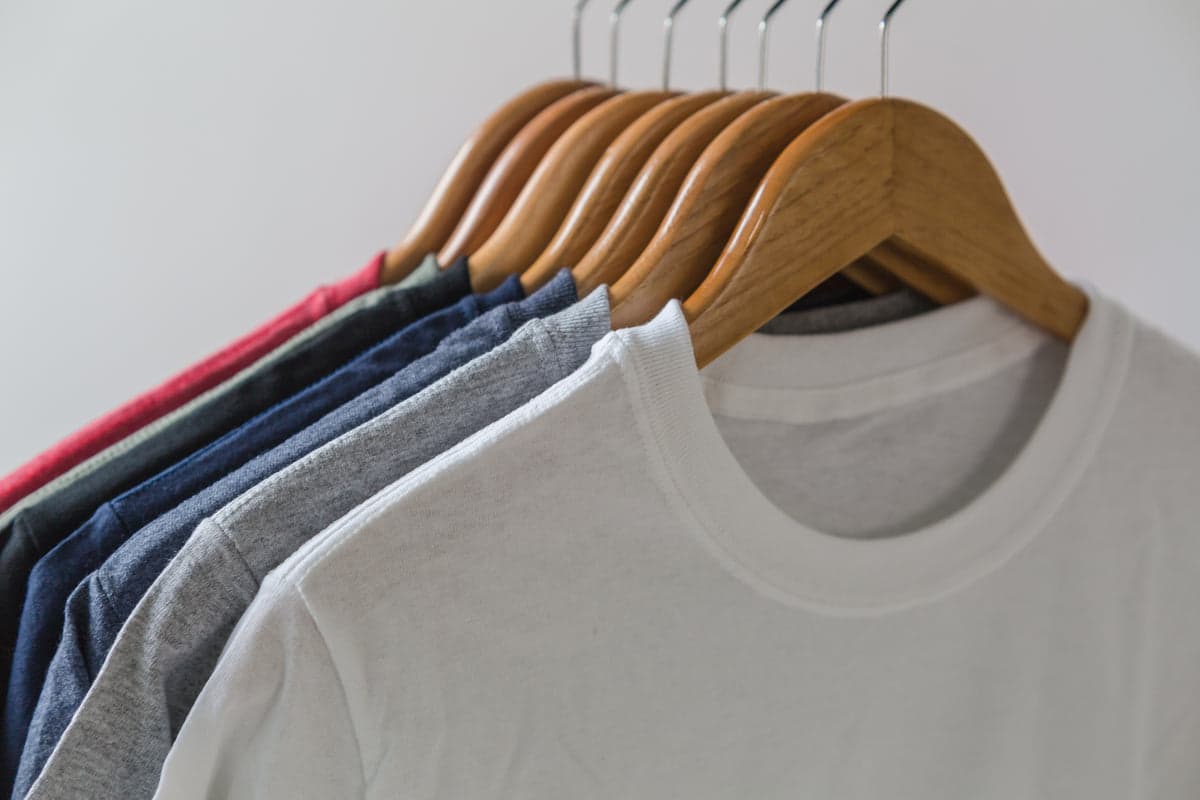 Folded merchandise t-shirts